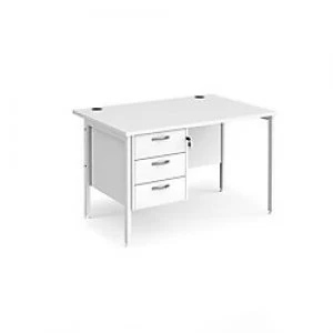 Dams International Maestro 25 Rectangular Home Desk with 3 Drawer Pedestal Wood Silver 1200 x 725 x 800 mm
