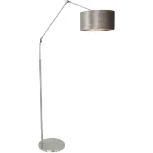 Sienna Prestige Chic Floor Lamp with Shade Steel Brushed, Zinc Taupe