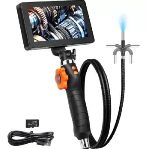 VEVOR Articulating Borescope Camera with Light, Two-Way Articulated Endoscope Inspection Camera with 6.4mm Tiny Lens, 5" IPS 1080P HD Screen, 8X Zoom,
