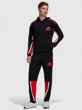 Adidas 3 Stripe PES Tracksuit - Black/Red Size M Men