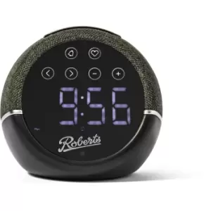 Roberts Zen Clock Radio with USB Device Charging and Dimmable Display - Black