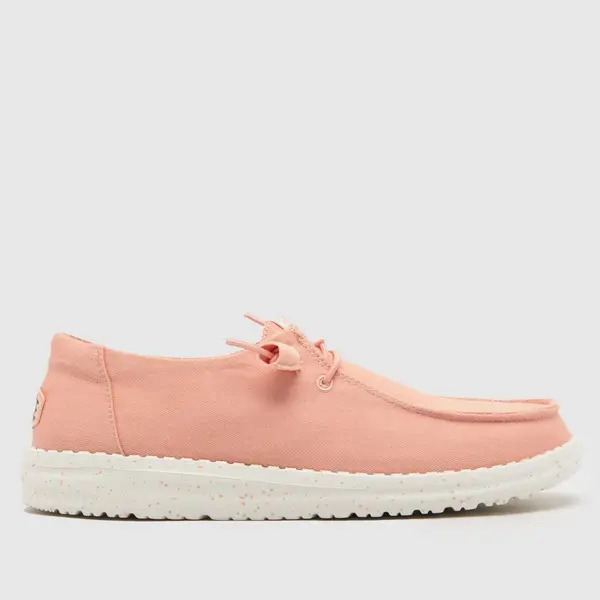 HEY DUDE wendy canvas trainers in peach
