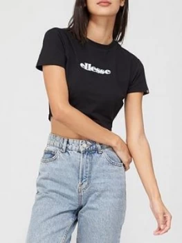 Ellesse Heritage Siderea Crop T-Shirt - Black, Size 6, Women