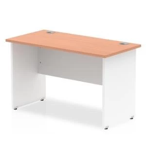 Trexus Desk Rectangle Panel End 800x600mm Beech Top White Panels Ref