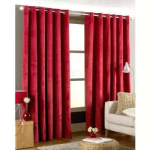 Riva Home Imperial Ringtop Curtains (90x90 (229x229cm)) (Red) - Red