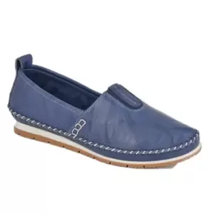 Mod Comfys Womens/Ladies Softie Leather Loafers (6 UK) (Navy)