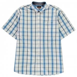 Pierre Cardin Regular Fit Check Shirt Mens - White/Blue