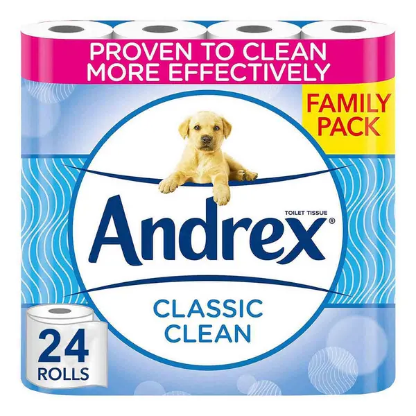 Andrex Classic Clean Fragrance Free 24 Toilet Rolls