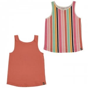 SoulCal 2 Pack Jersey Vests Junior Girls - Rainbow/Rust