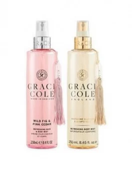 Grace Cole Grace Cole Signature Wild Fig & Pink Cedar and Nectarine Blossom & Grapefruit Hair & Body Mist Duo, One Colour, Women