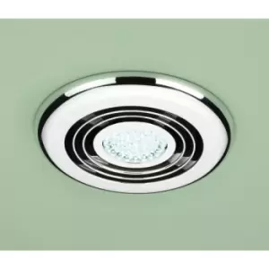Turbo Chrome Bathroom Inline Extractor Fan with Cool White LED Light - 32300 - Chrome - HIB