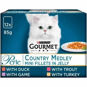 Gourmet Perle Country Medley Mini Fillets in Jelly Cat Food 12 x 85g