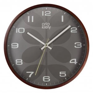 Orla Kiely Wooden Wall Clock - Grey