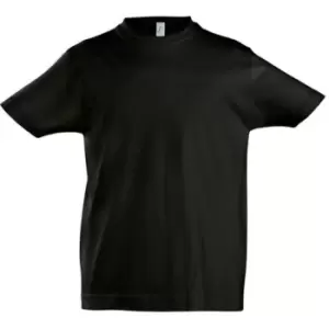SOLS Kids Unisex Imperial Heavy Cotton Short Sleeve T-Shirt (2yrs) (Deep Black)