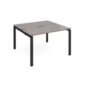Adapt back to back desks 1200mm x 1200mm - Black frame and grey oak top