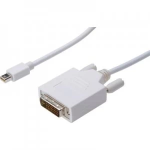 Digitus DisplayPort / DVI Cable 1m screwable White [1x Mini DisplayPort plug - 1x DVI plug 25-pin]
