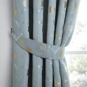 Curtina Juliette Floral Jacquard Weave Curtain Tie Back, Duck Egg, Pair