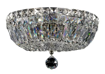 Basfor Semi Flush Ceiling Lamp Nickel Antique & Crystal, 3 Light, E14