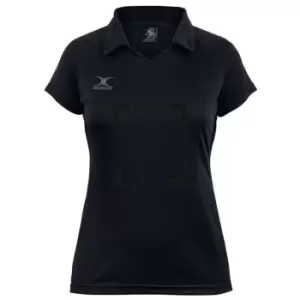Gilbert Eclipse Womens Netball Polo Shirt w Bib Attachments - Black