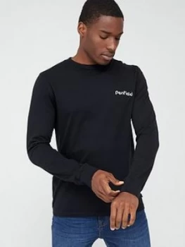 Penfield Dedham Chest Logo And Back Print Long Sleeve T-Shirt - Black