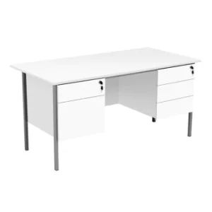 Eco 18 1500 X 750 4 Leg 2+3D Pedestal Rectangular Desk White-Black