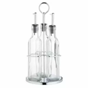 Kitchencraft World Of Flavours Italian 3 Bottle Glass Oil And Vinegar Set