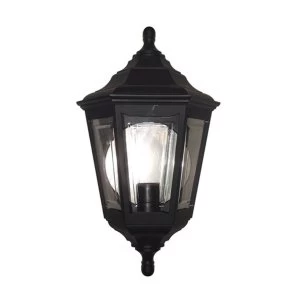 1 Light Outdoor Flush Ceiling Lantern Black IP43, E27