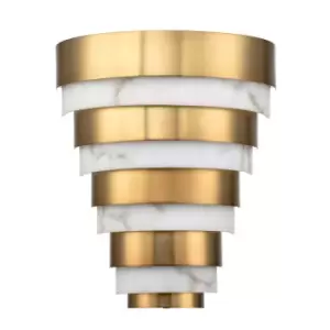 Hinkley Echelon Integrated LED Flush Wall Lamp Heritage Brass, 3000K