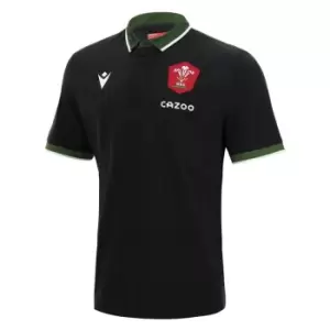 Macron Wales Short Sleeve Alternate Classic Rugby Shirt 2021 2022 - Black
