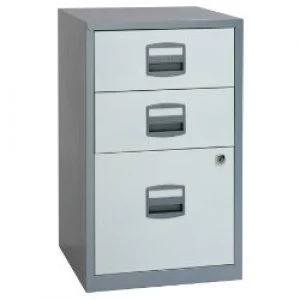 Bisley Filing Cabinet Silver White 672 x 413 x 400 mm 3 Pieces