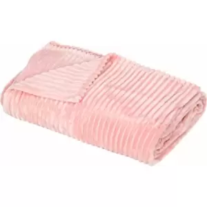 Flannel Fleece Blanket King Size Throw Blanket for Bed 230 x 230cm Pink - Pink - Homcom
