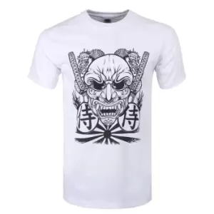 Unorthodox Collective Mens Samurai Mask T-Shirt (L) (White)
