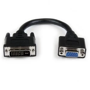 StarTech 8" DVI to VGA Cable Adapter DVI I Male to VGA Female