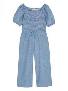 Mintie by Mint Velvet Girls Chambray Stripe Jumpsuit - Blue, Size 3-4 Years, Women