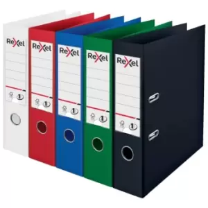 A4 Lever Arch File, Assorted Colours, 75MM Spine Width, NO.1 Power - Outer Carton of 10