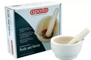 Apollo Porcelain Pestle And Mortar, White