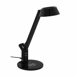 Eglo Contemporary Black Desk Lamp With Tunable White Light
