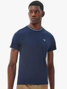 Barbour Austwick Ribbed T-Shirt - Navy, Size S, Men