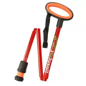 Flexyfoot Premium Oval Handle Walking Stick - Red - Folding
