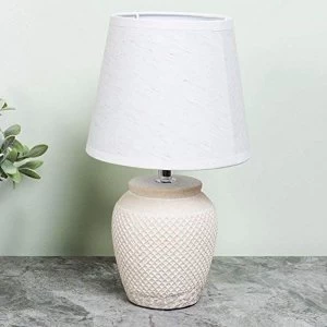 HESTIA? Ceramic Lamp with White Shade 15cm