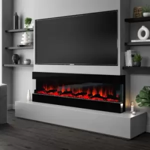 72 Inch Black Built In Electric Fire - AmberGlo