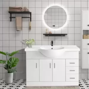 1200mm White Basin Vanity Unit Sink Cabinet Bathroom Storage Furniture