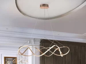 Molly Integrated LED Pendant Light, Rose Gold