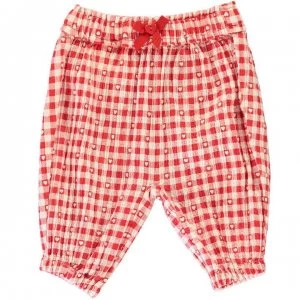 Benetton Check Trousers Infant Girls - Red 62B