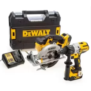 DEWALT - 18V xr Combi Drill & Circular Saw Twin Pack (2 x 5.0Ah Batteries) 00006