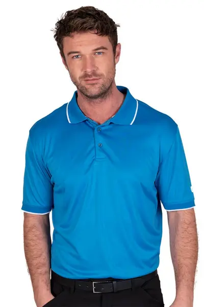 Island Green Performance Golf Polo Shirt Blue