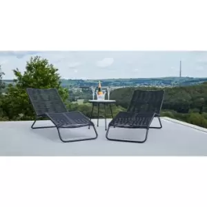 Set of 2 Rio Sun Loungers in Black