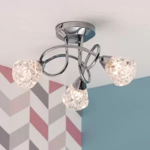 Astley 3 Way Cross Over Ceiling Light in Chrome
