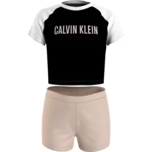 Calvin Klein Knit Pj Set (Ss + Short) - Black