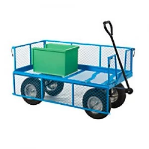 GPC Platform Truck with Puncture Proof Reach Compliant Wheels and Mesh Side and Base Blue Capacity: 400L 4 Castors 600mm x 370mm x 1200mm